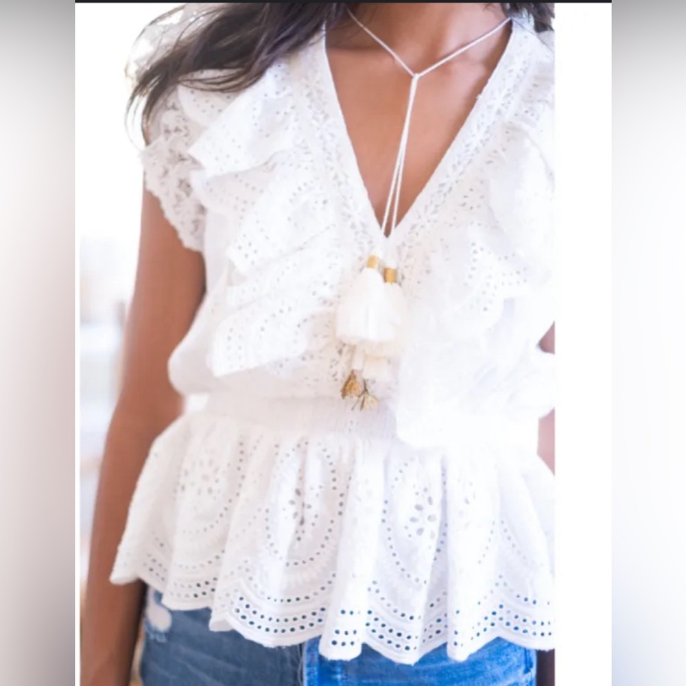 Bell by Alicia Bell Rainey Blouse white size Sm NWT